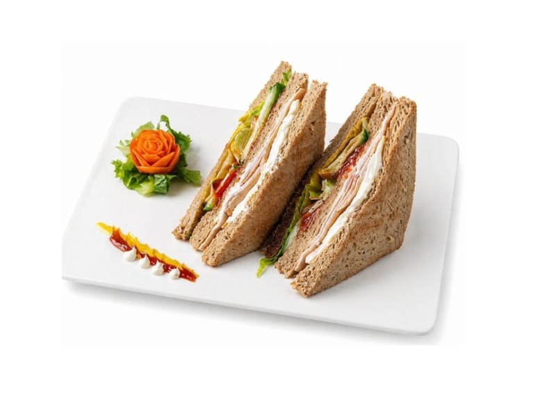 Club sandwich with egg&turkey